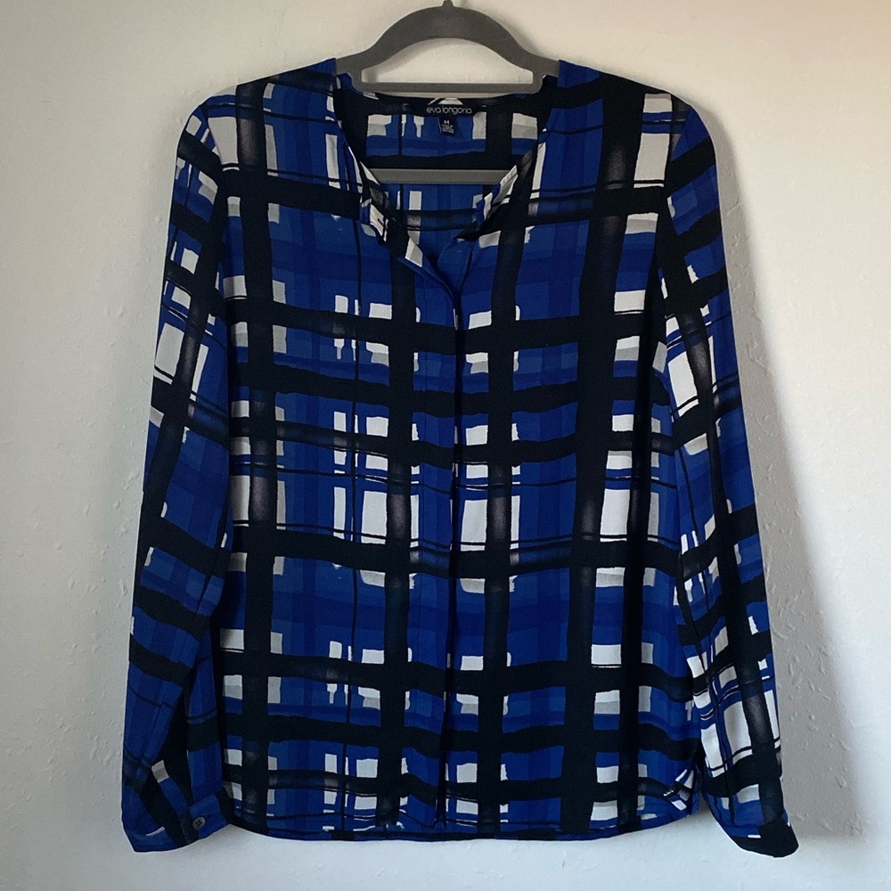 The Limited printed blue blouse